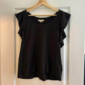 Madewell butterfly sleeve top L black